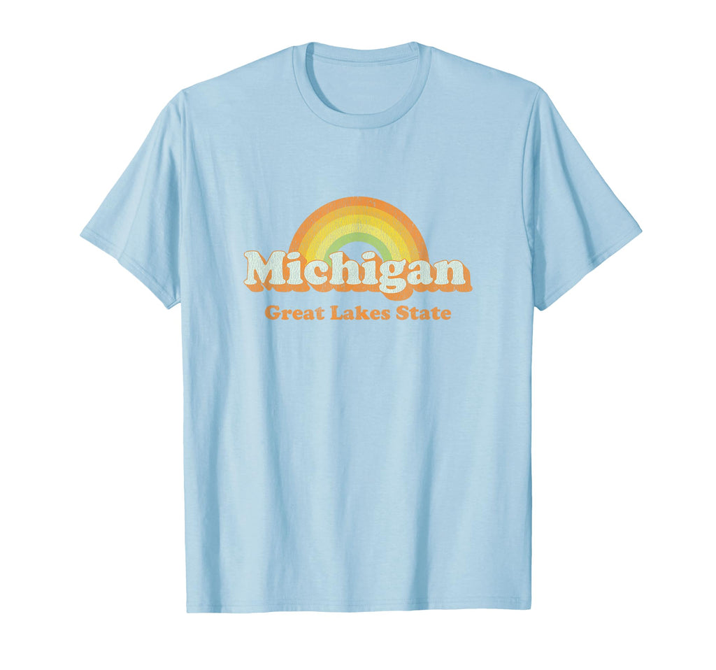 Michigan 70S Rainbow T-Shirt - Novelty Apparel Men Women - T-Shirt, Sweatshirt, Hoodie