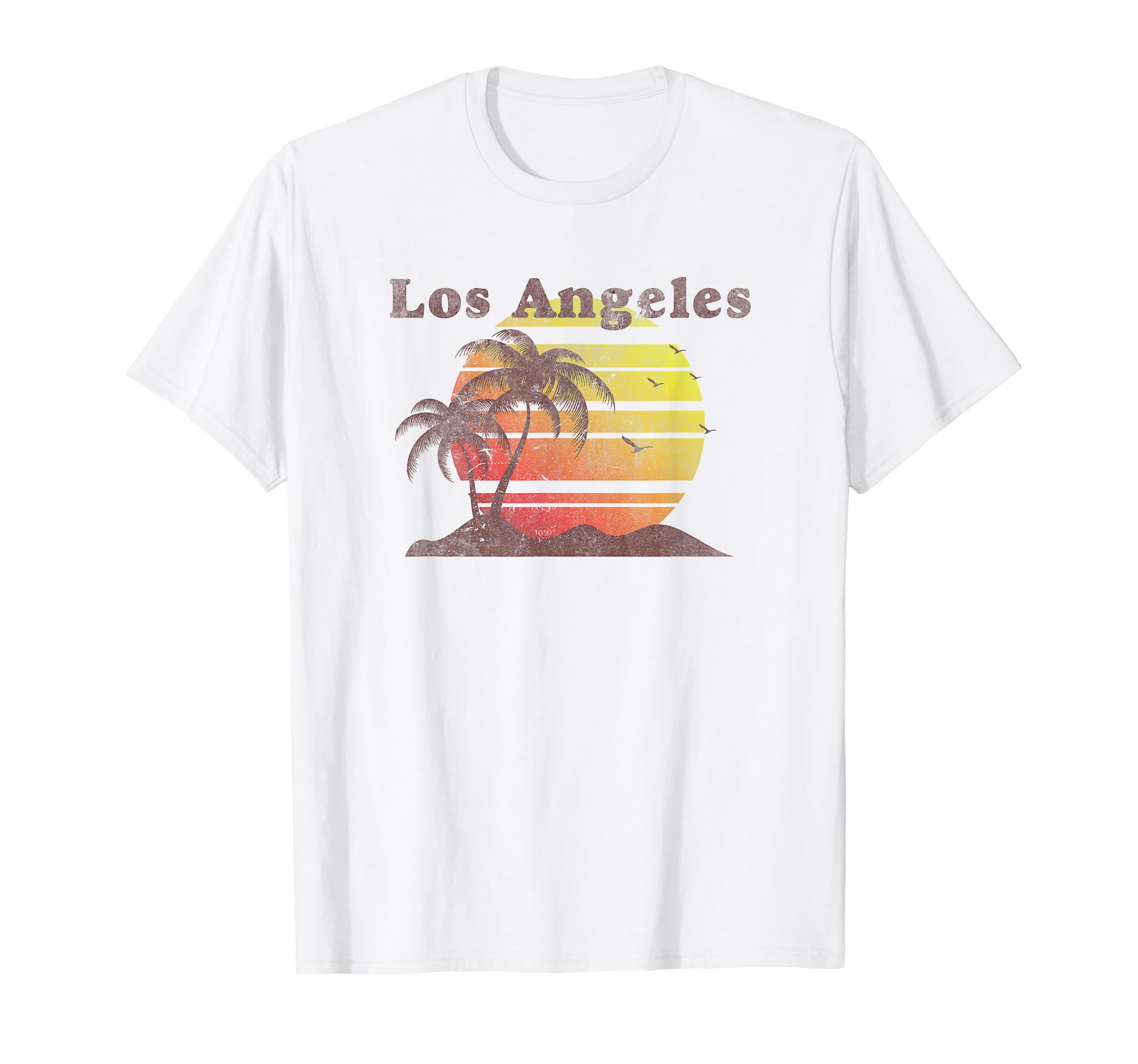 Distressed Los Angeles Sunset Palm T-Shirt - Minimalist Print Men Women - T-Shirt, Sweatshirt, Hoodie