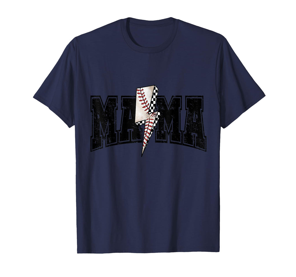 Baseball Mama Varsity Lightning Edgy T-Shirt - Graphic Print for Adults - T-Shirt, Sweatshirt, Hoodie