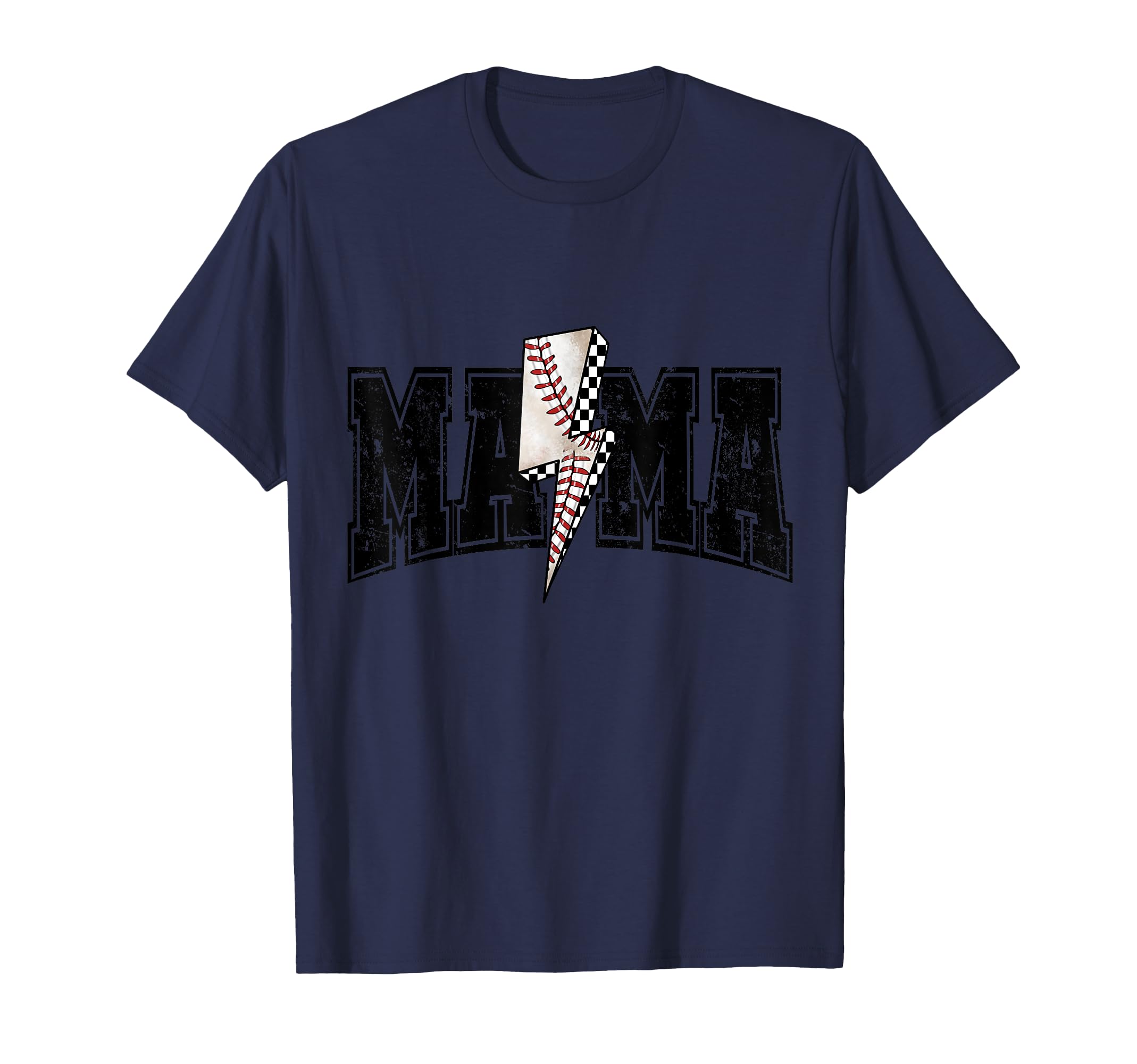 Baseball Mama Varsity Lightning Edgy T-Shirt - Graphic Print for Adults - T-Shirt, Sweatshirt, Hoodie