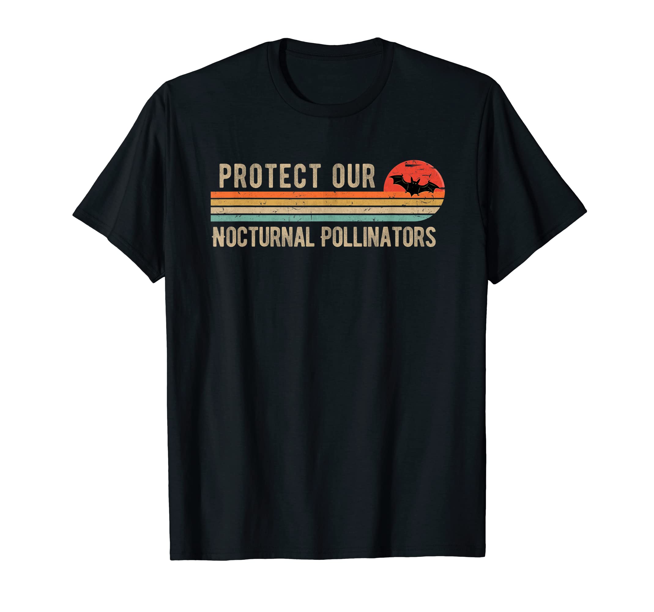 Protect Our Nocturnal Pollinators Bat Sunset T-Shirt - Graphic Print Unisex - T-Shirt, Sweatshirt, Hoodie