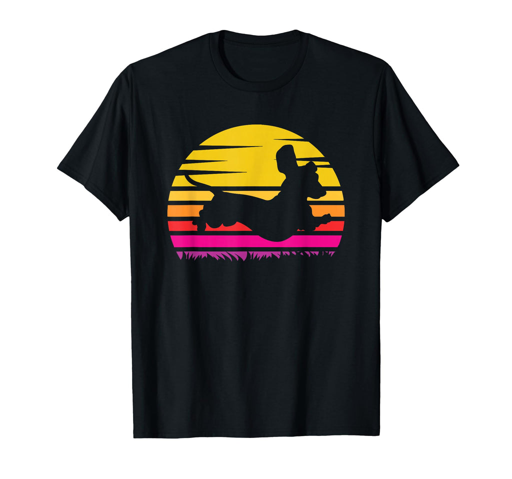 Dachshund Silhouette Sunset Dog Lover T-Shirt - Unique Graphic Men Women - T-Shirt, Sweatshirt, Hoodie