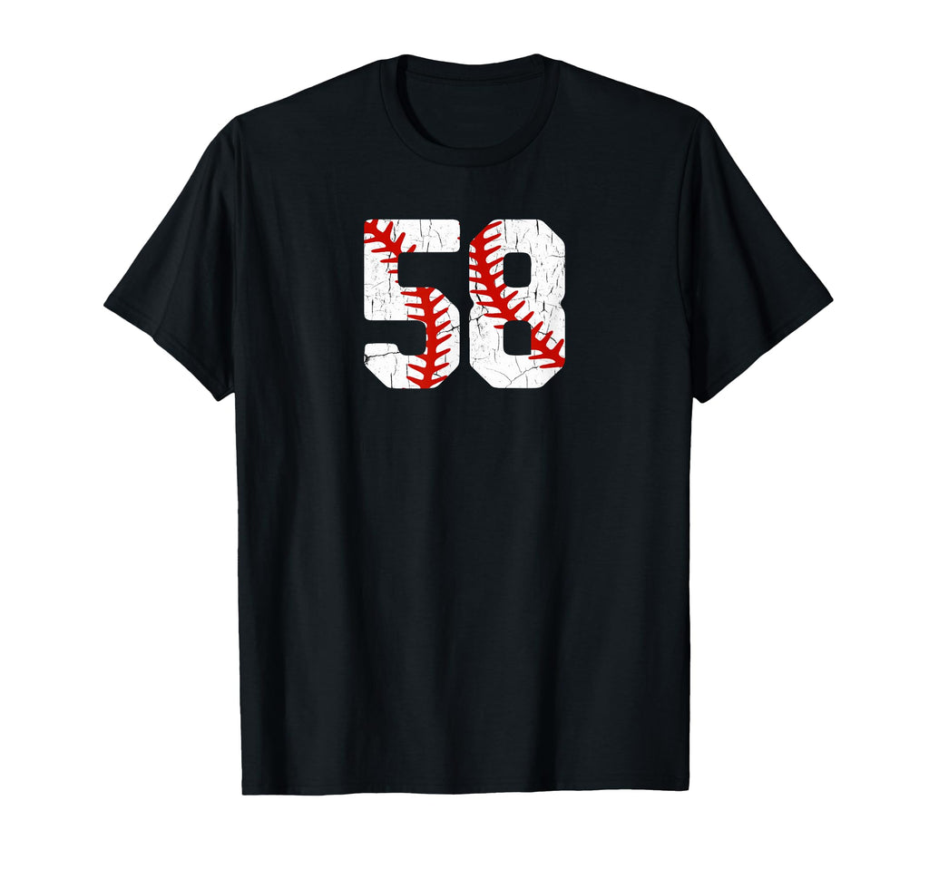 Baseball Player Jersey Number 58 58 T-Shirt - Novelty Apparel Men Women - T-Shirt, Sweatshirt, Hoodie