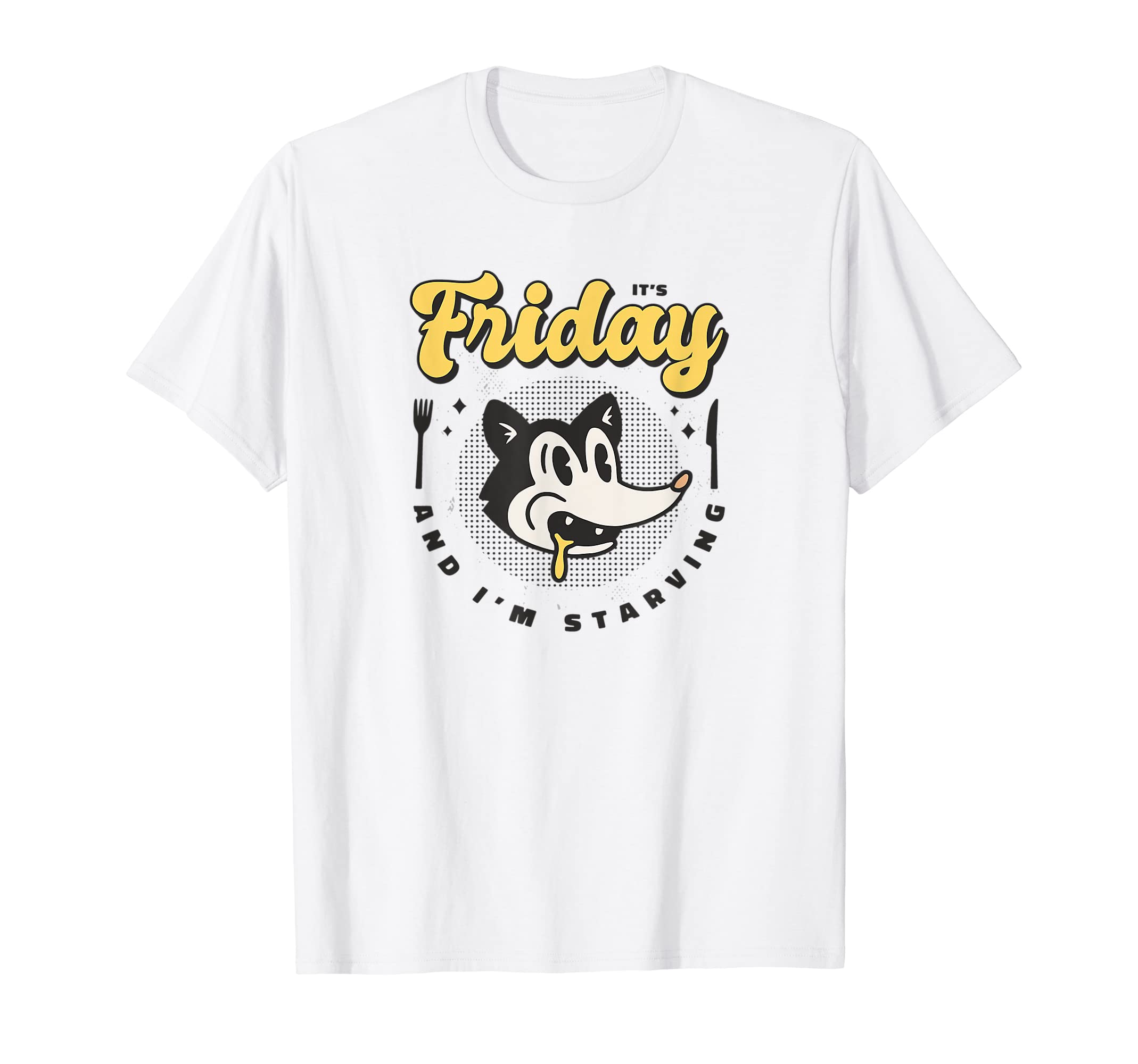 Funny Old School Hungry Wolf Diner T-Shirt - Aesthetic Graphic for Adults - T-Shirt, Sweatshirt, Hoodie