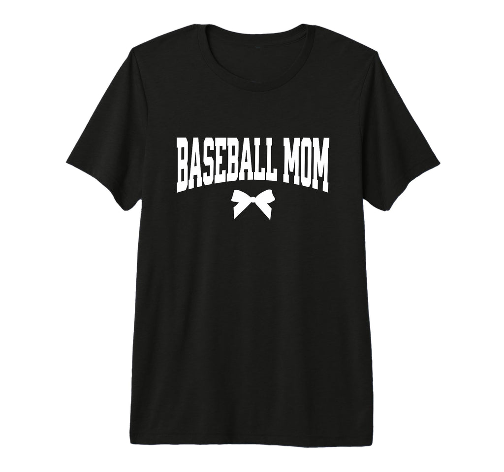 Baseball Mom Bow Baseball Coach Gift T-Shirt - Graphic Print Men Women - T-Shirt, Sweatshirt, Hoodie