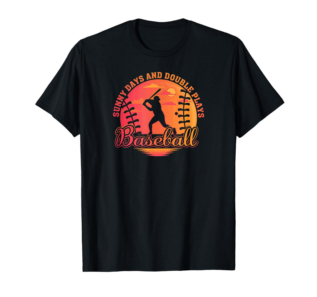 Sunny Days And Double Plays Baseball T-Shirt - Aesthetic Graphic Men Women - T-Shirt, Sweatshirt, Hoodie