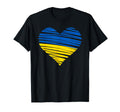 Ukrainian Heart Flag Colors Blue T-Shirt - Casual Everyday Wear for Adults - T-Shirt, Sweatshirt, Hoodie