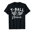 T Ball Nana Womens Baseball Heart T-Shirt - Unique Graphic for Adults - T-Shirt, Sweatshirt, Hoodie