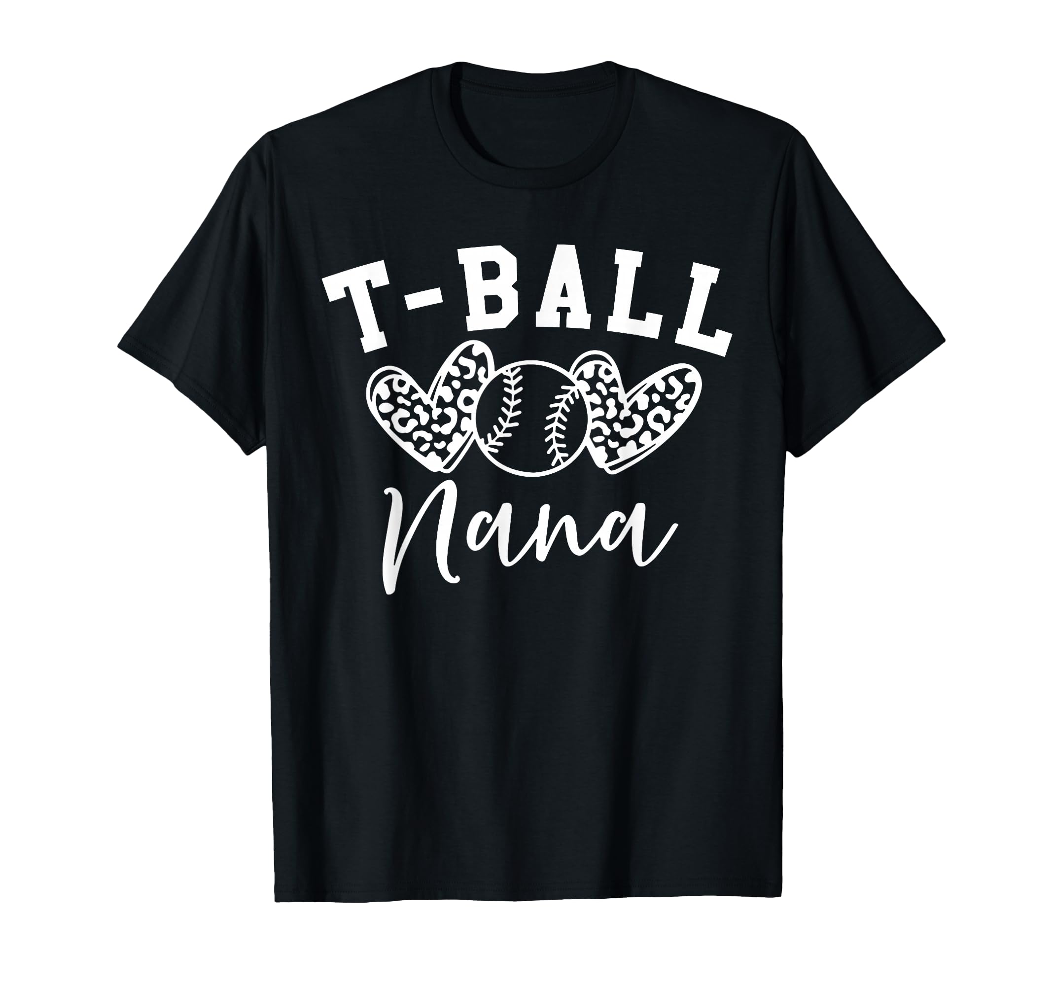 T Ball Nana Womens Baseball Heart T-Shirt - Unique Graphic for Adults - T-Shirt, Sweatshirt, Hoodie