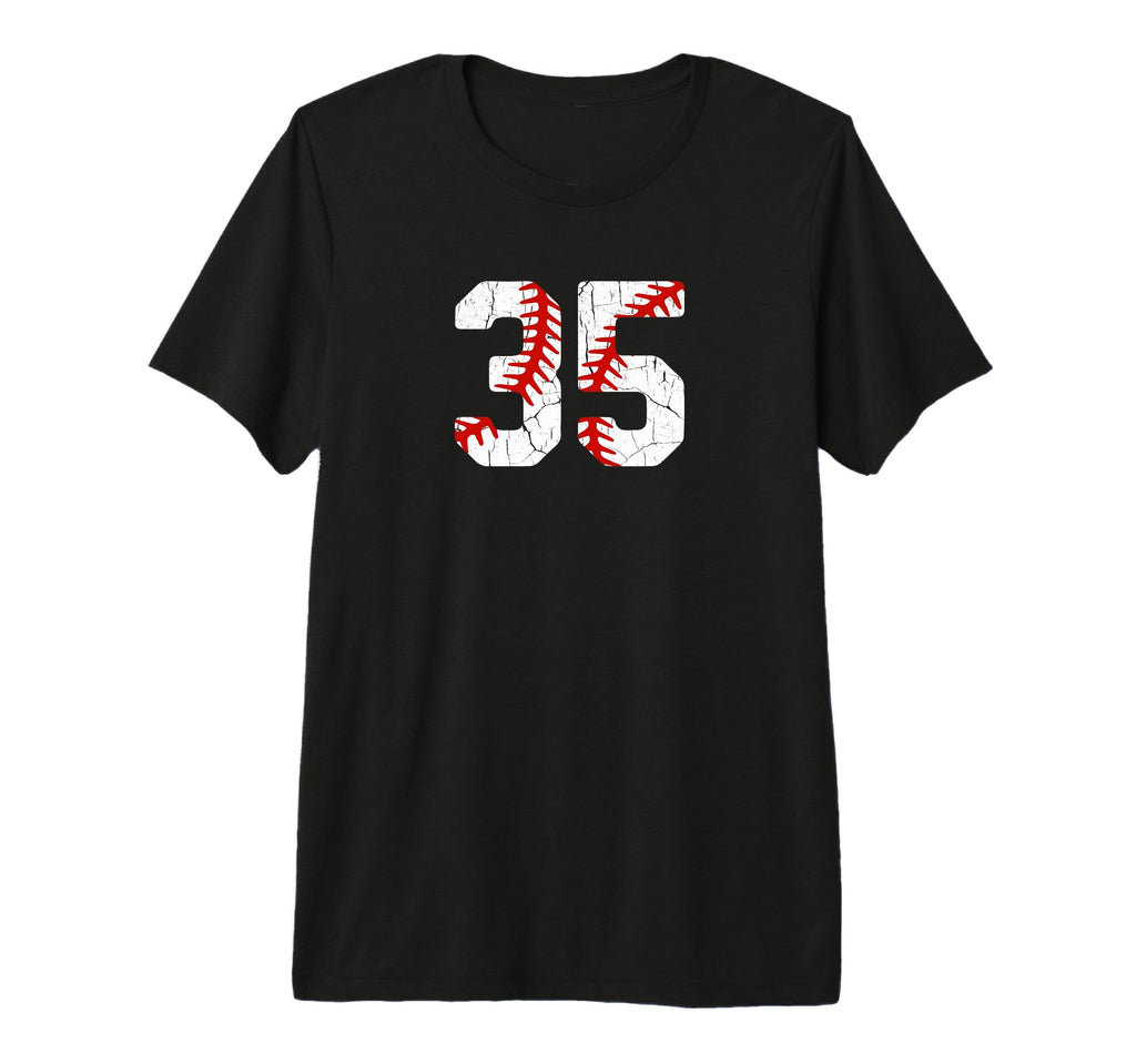 Baseball Player Jersey Number 35 35 T-Shirt - Unique Graphic Men Women - T-Shirt, Sweatshirt, Hoodie