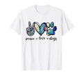 Dog Lover Peace Love Dogs Puppy T-Shirt - Fun Novelty Design for Adults - T-Shirt, Sweatshirt, Hoodie
