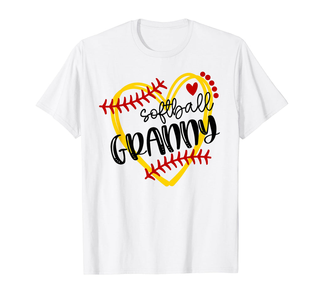 Personalized Softball Heart Granny T-Shirt - Novelty Apparel for Adults - T-Shirt, Sweatshirt, Hoodie