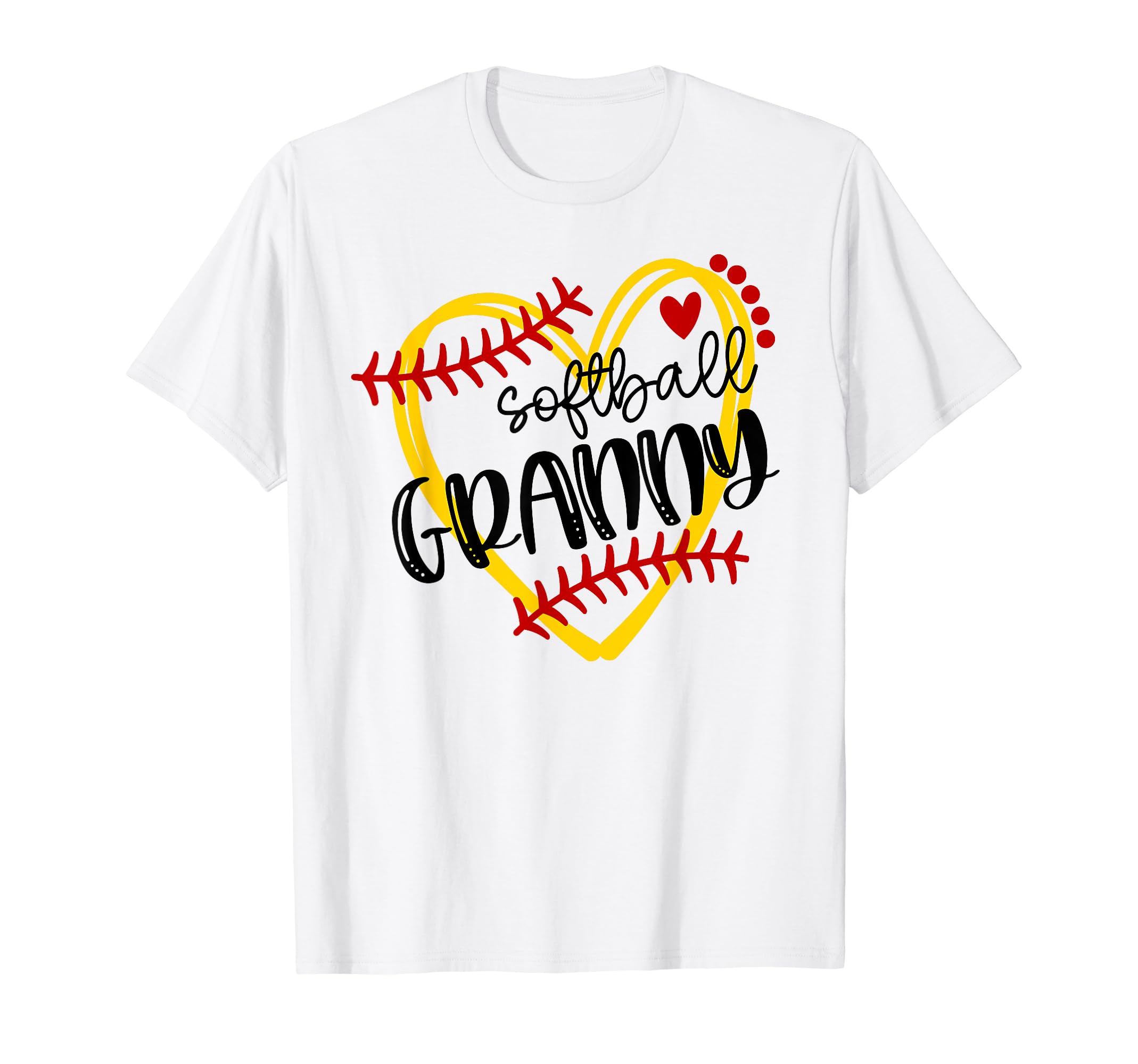 Personalized Softball Heart Granny T-Shirt - Novelty Apparel for Adults - T-Shirt, Sweatshirt, Hoodie