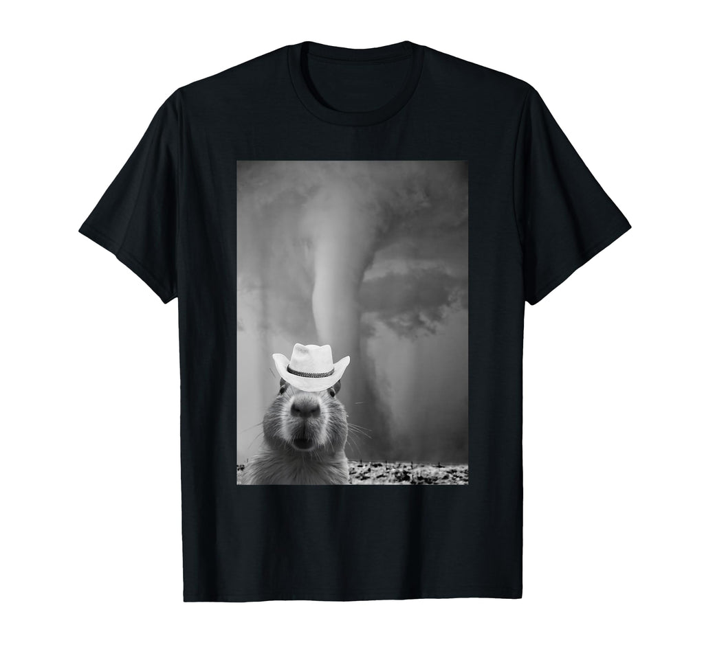 Funny Capybara Selfie Tornado Cowboy T-Shirt - Casual Everyday Wear Unisex - T-Shirt, Sweatshirt, Hoodie