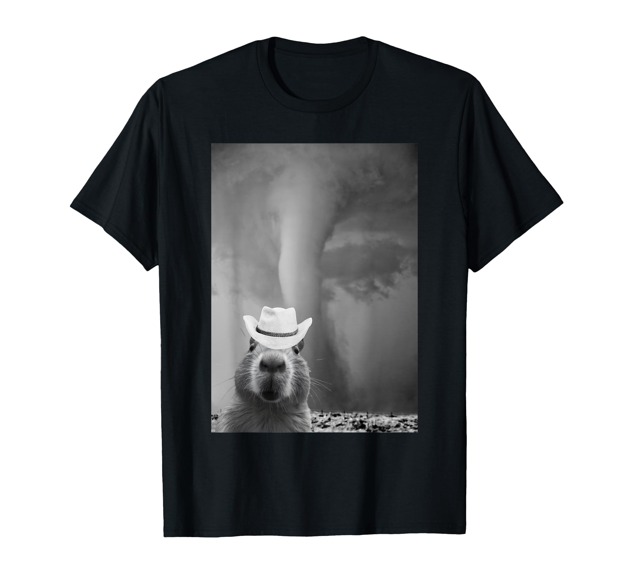 Funny Capybara Selfie Tornado Cowboy T-Shirt - Casual Everyday Wear Unisex - T-Shirt, Sweatshirt, Hoodie