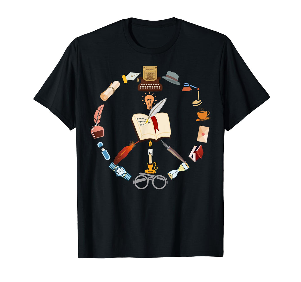 Peace Love Writers Funny Authors T-Shirt - Minimalist Print Men Women - T-Shirt, Sweatshirt, Hoodie