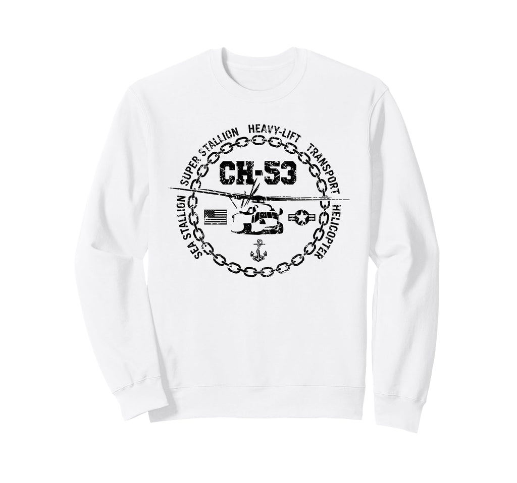 Ch 53 Military Helicopter Distressed Sweatshirt - Streetwear Style Unisex - T-Shirt, Sweatshirt, Hoodie