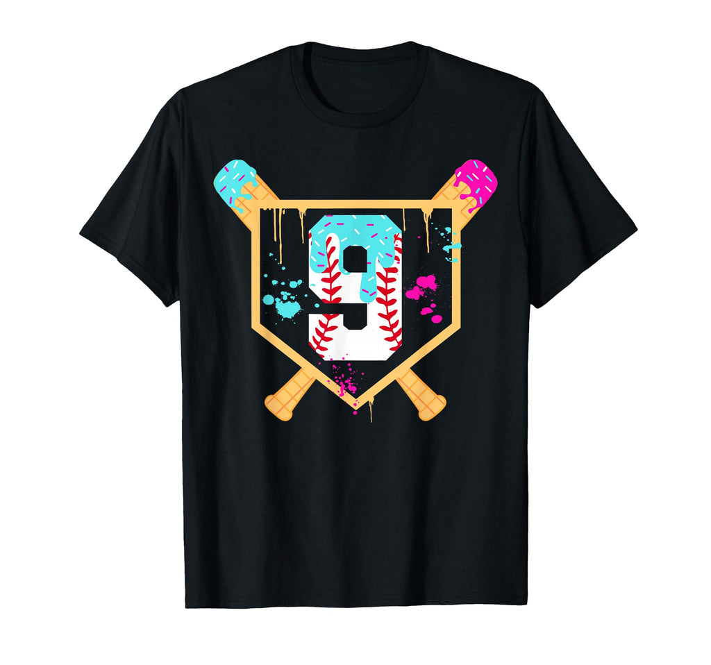 Baseball 9 Year Old Ice Cream Drip T-Shirt - Streetwear Style Men Women - T-Shirt, Sweatshirt, Hoodie