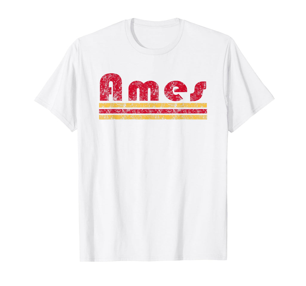 Ames Iowa Three Stripe Weathered T-Shirt - Fun Novelty Design Unisex - T-Shirt, Sweatshirt, Hoodie