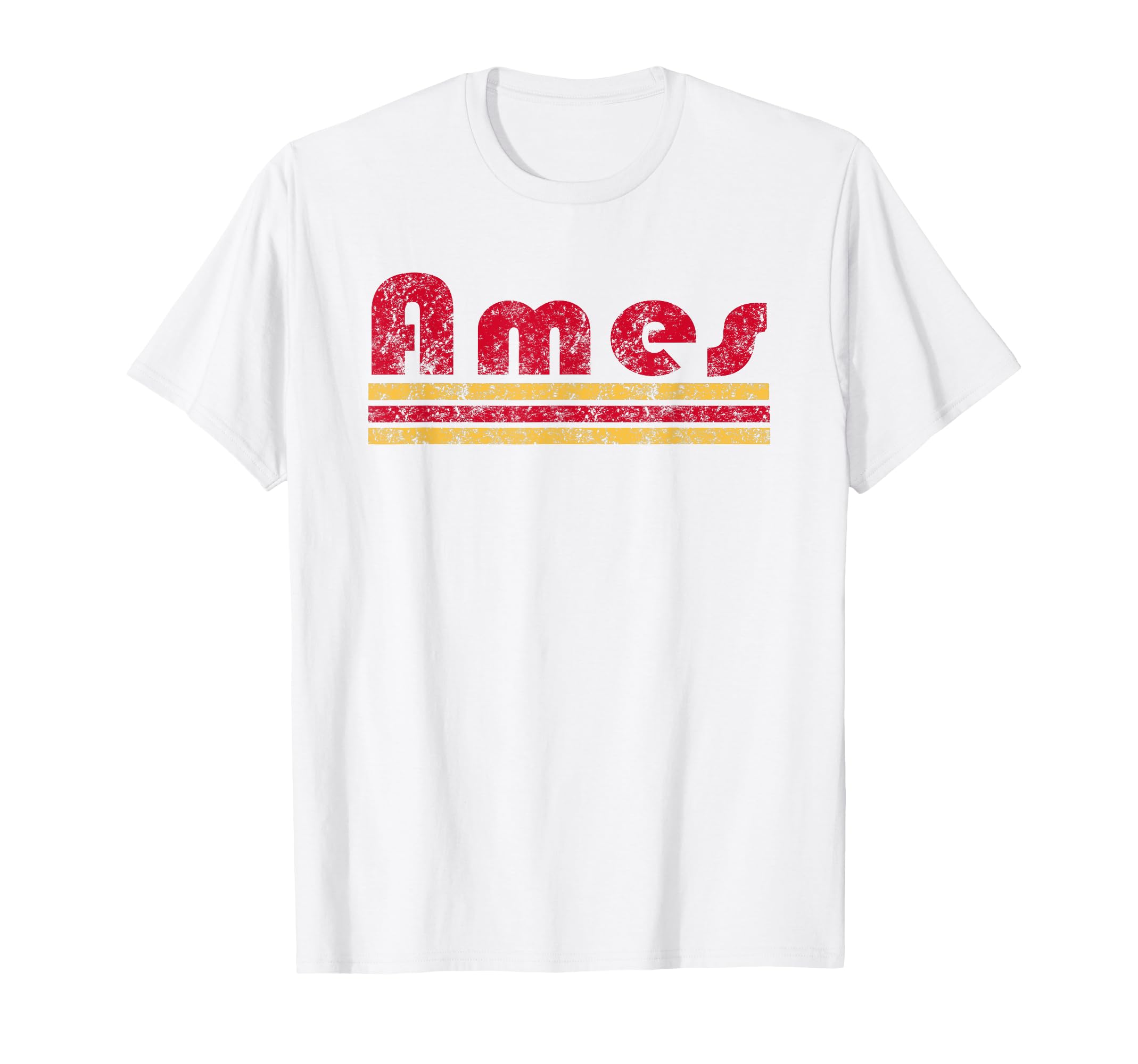 Ames Iowa Three Stripe Weathered T-Shirt - Fun Novelty Design Unisex - T-Shirt, Sweatshirt, Hoodie