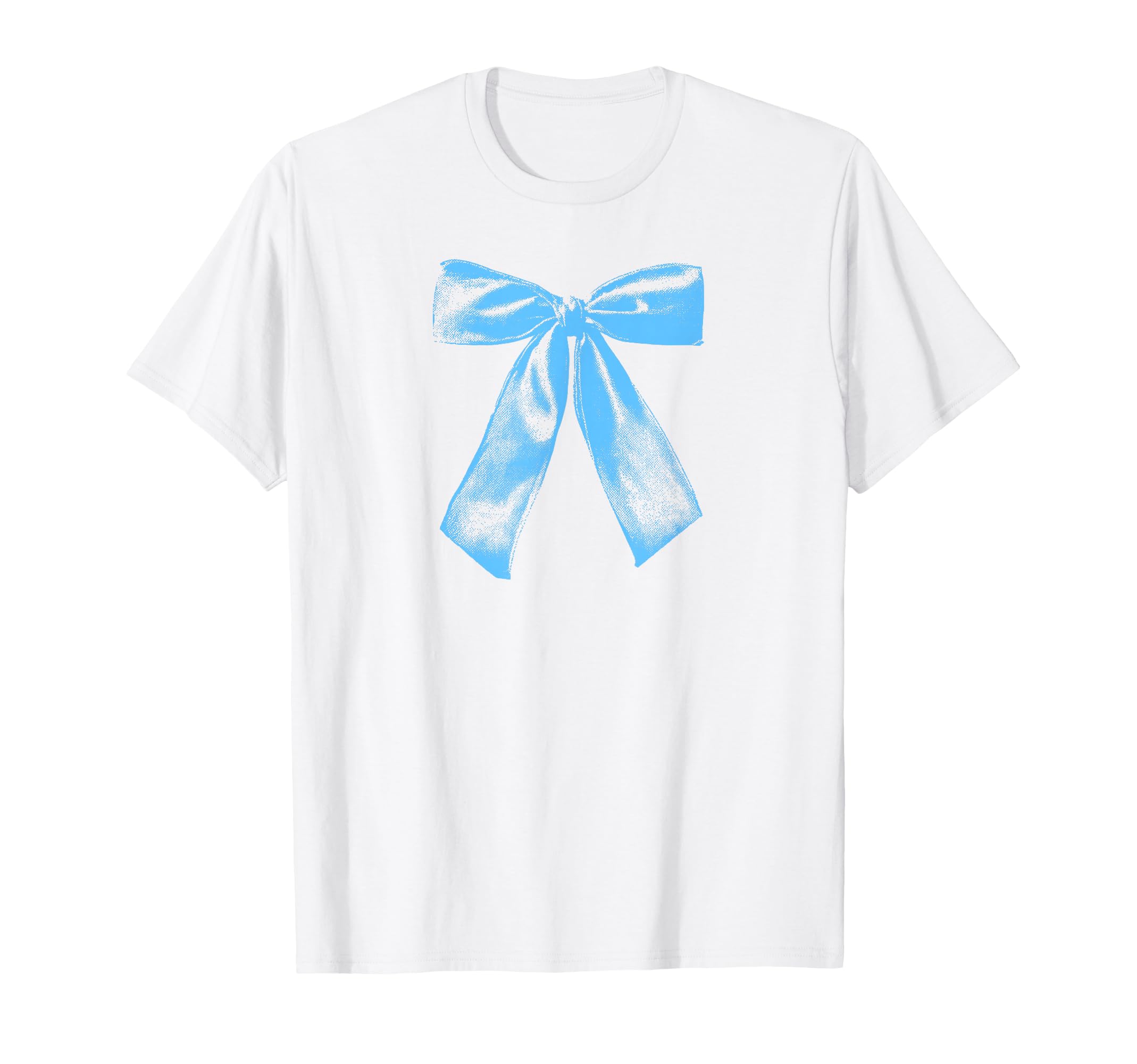 Coquette Blue Ribbon Bow Y2K Aesthetic T-Shirt - Trendy Graphic Men Women - T-Shirt, Sweatshirt, Hoodie
