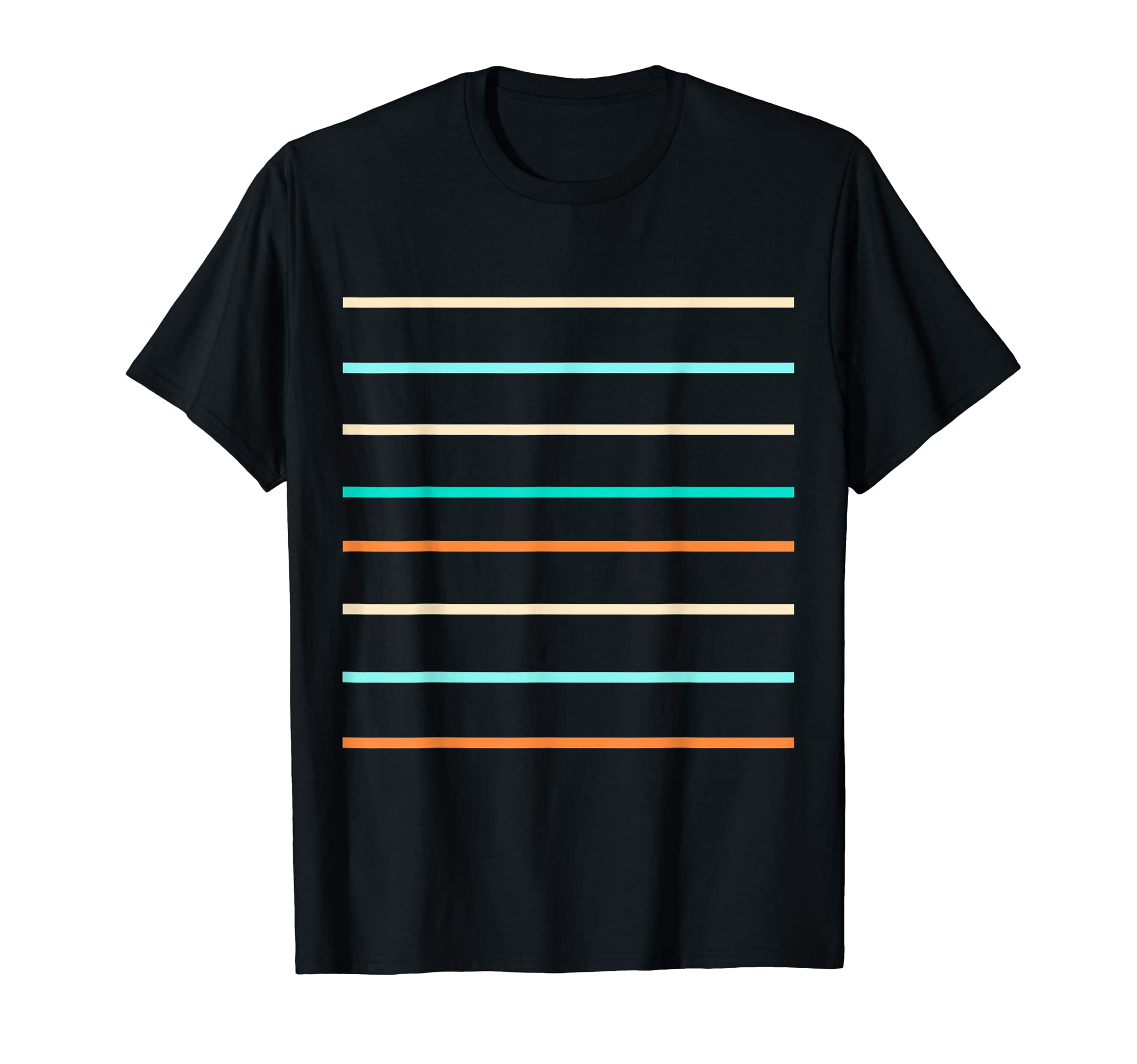 70S 80S Rainbow Pastel Striped Stripe T-Shirt - Minimalist Print Men Women - T-Shirt, Sweatshirt, Hoodie