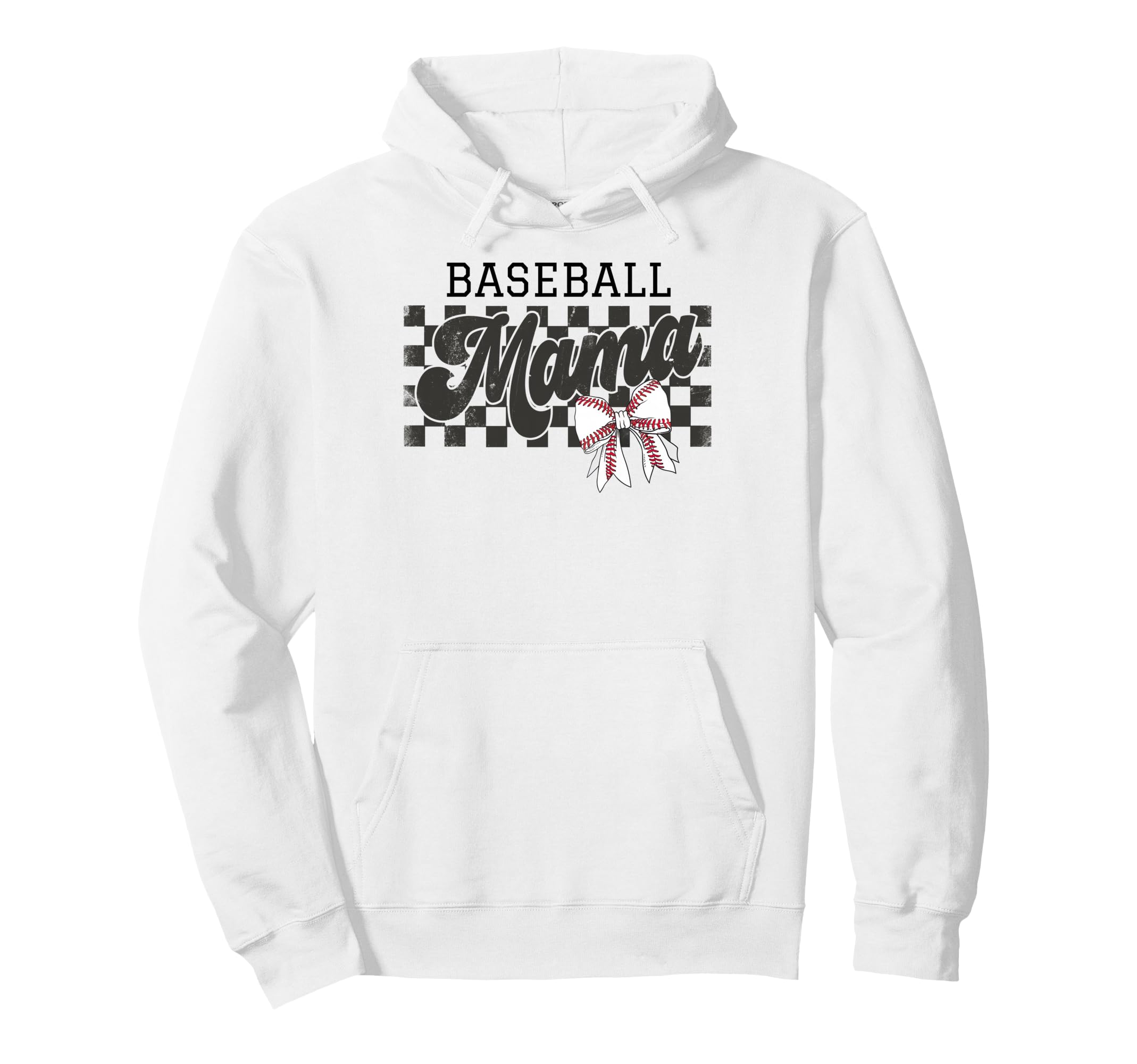 Baseball Mama Checkered Baseball Mom Hoodie - Casual Everyday Wear Unisex - T-Shirt, Sweatshirt, Hoodie