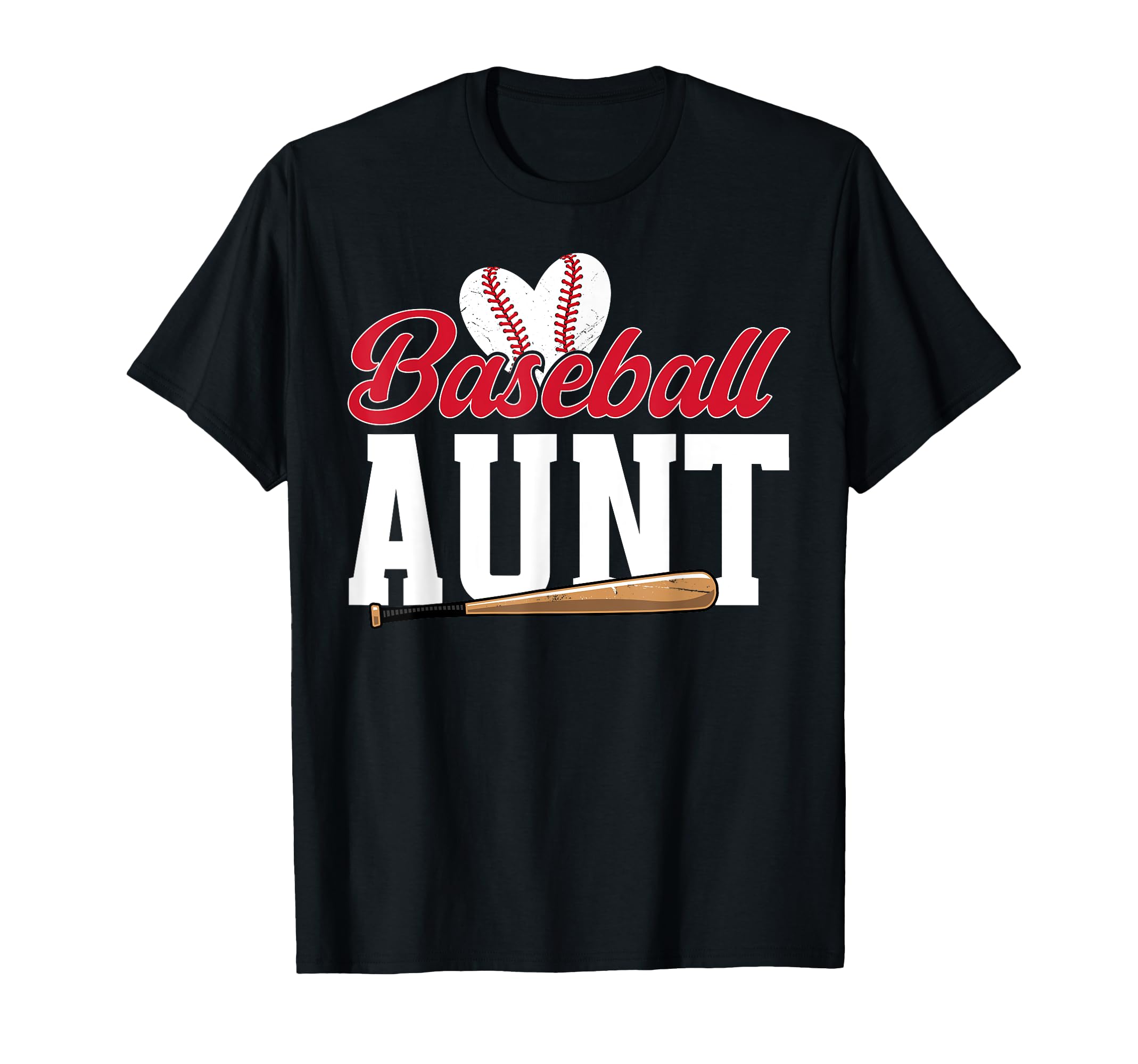 Baseball Aunt Heart Aunt Baseball T-Shirt - Novelty Apparel Men Women - T-Shirt, Sweatshirt, Hoodie