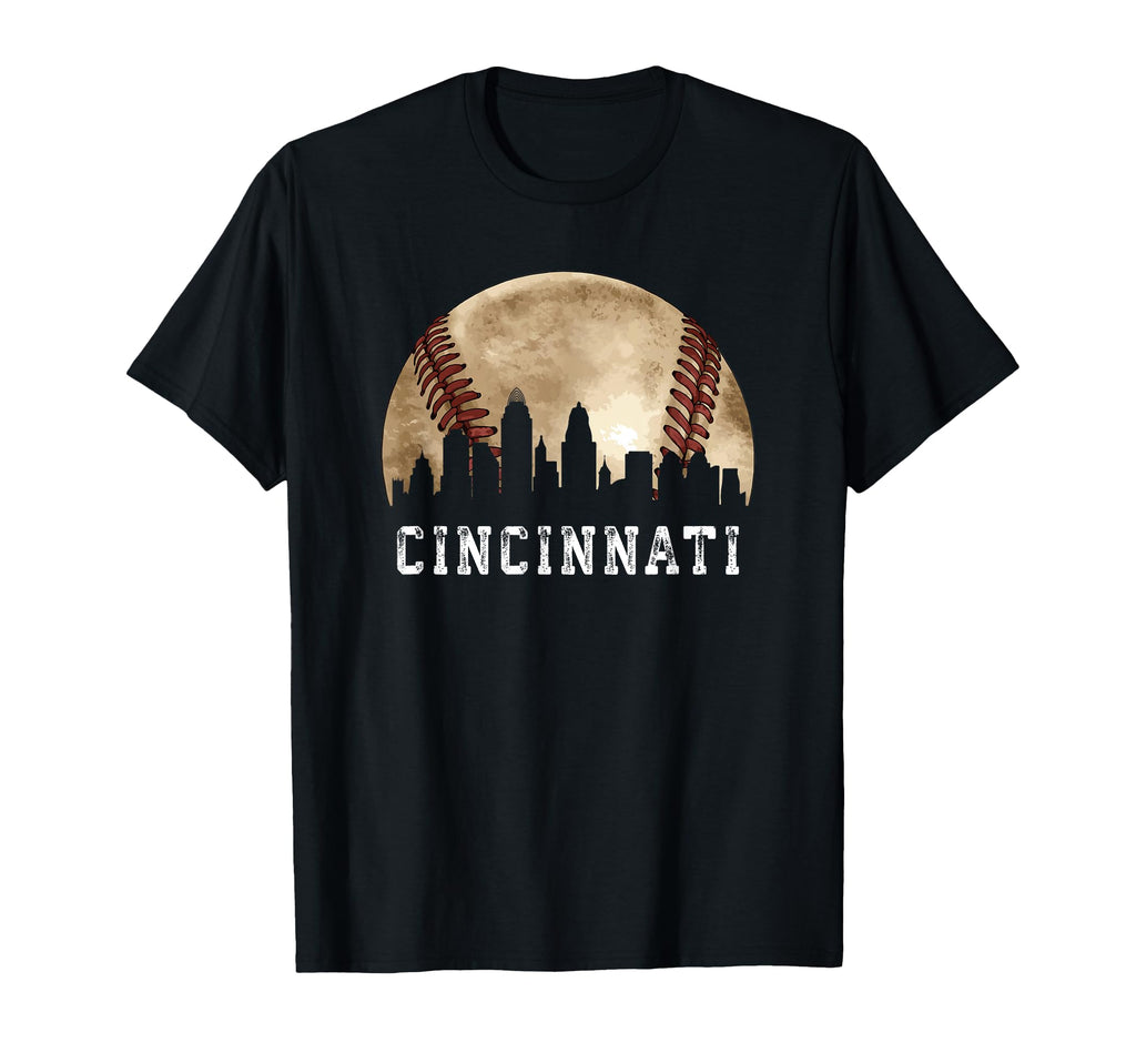 Cincinnati Skyline City Baseball T-Shirt - Streetwear Style for Adults - T-Shirt, Sweatshirt, Hoodie
