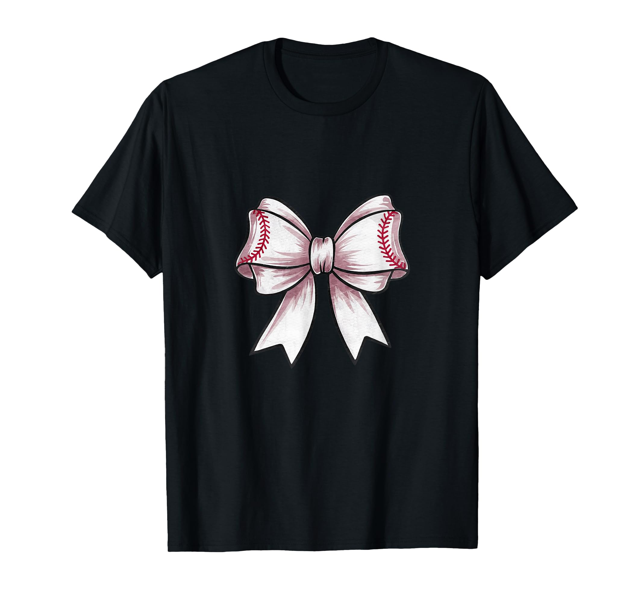 Coquette Baseball Bow Mom Sister T-Shirt - Minimalist Print for Adults - T-Shirt, Sweatshirt, Hoodie