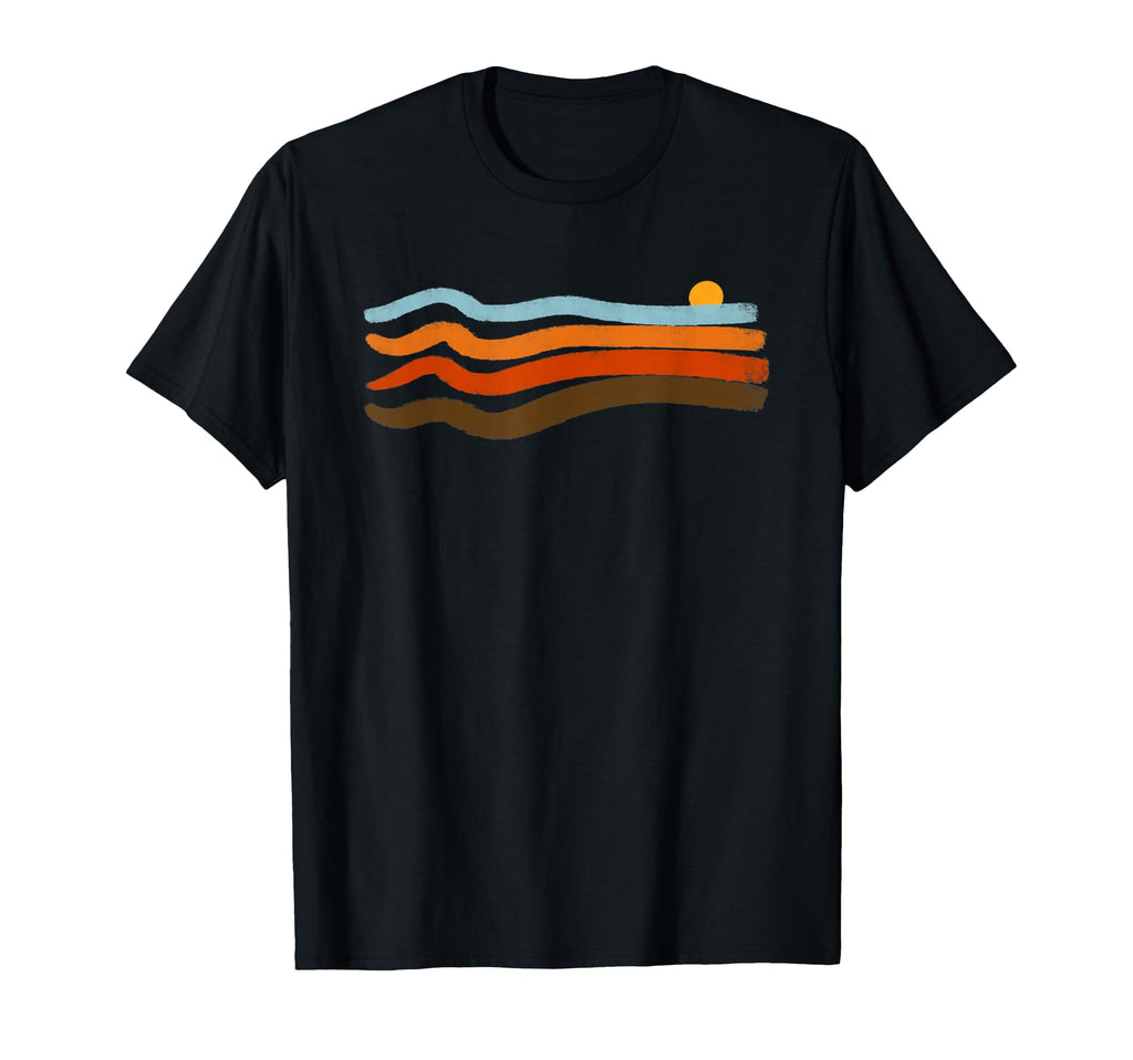 70S Stripes Sunset Summer Waves T-Shirt - Minimalist Print Unisex - T-Shirt, Sweatshirt, Hoodie