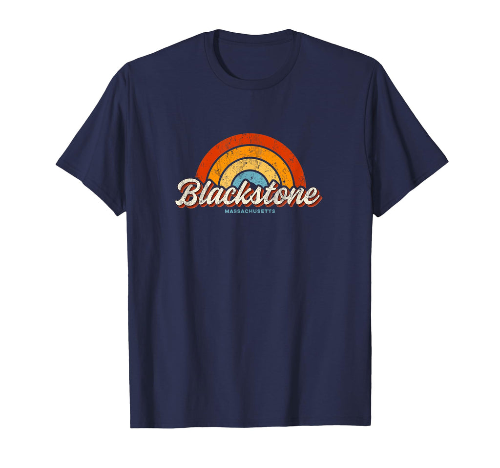 Blackstone Massachusetts Ma Rainbow 70S T-Shirt - Trendy Graphic for Adults - T-Shirt, Sweatshirt, Hoodie