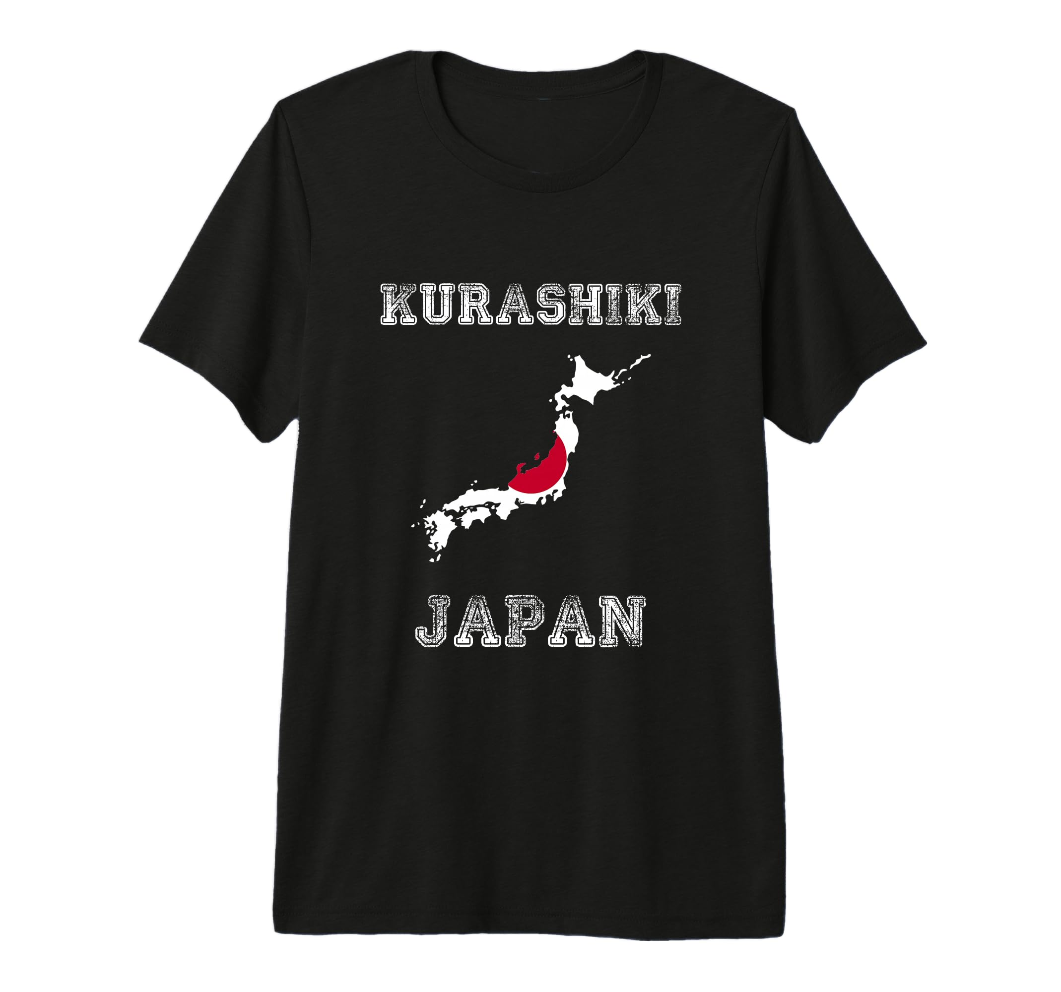 Kurashiki Japan Distressed Japan T-Shirt - Minimalist Print for Adults - T-Shirt, Sweatshirt, Hoodie