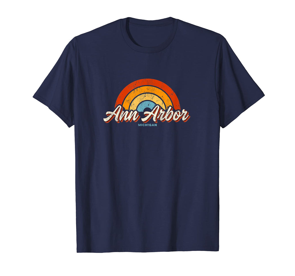Ann Arbor Michigan Mi Rainbow 70S T-Shirt - Graphic Print for Adults - T-Shirt, Sweatshirt, Hoodie