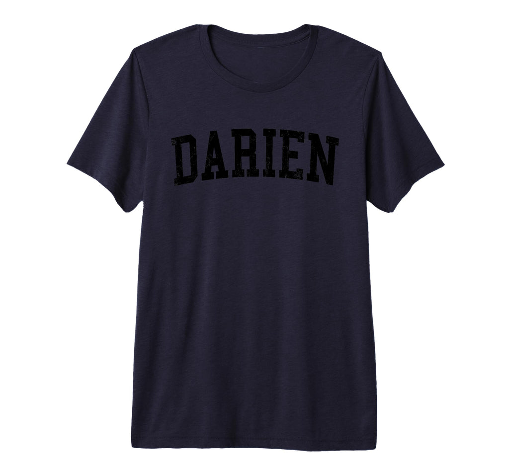 Darien Il Distressed Black Varsity T-Shirt - Trendy Graphic for Adults - T-Shirt, Sweatshirt, Hoodie