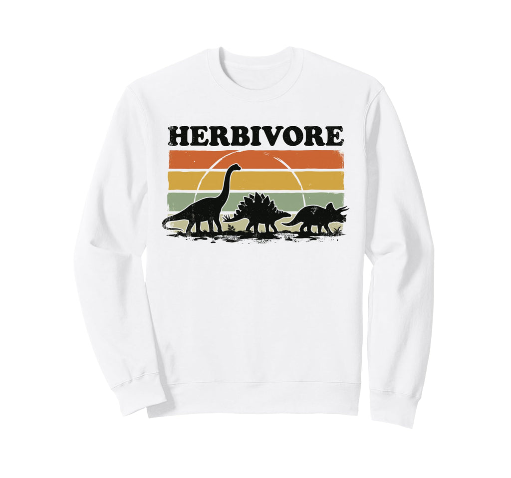 Herbivore Vegan Funny Dinosaur Sunset Sweatshirt - Graphic Print for Adults - T-Shirt, Sweatshirt, Hoodie