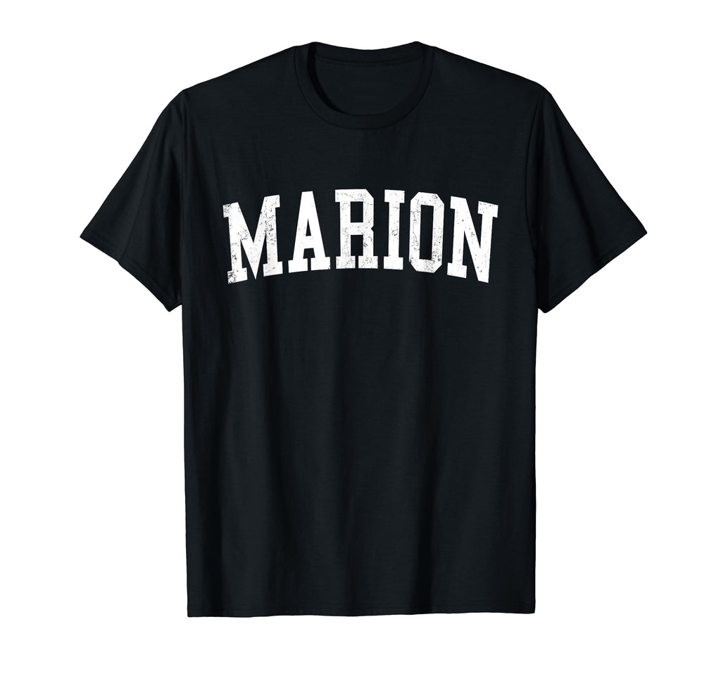 Marion Il Distressed White Varsity T-Shirt - Novelty Apparel Unisex - T-Shirt, Sweatshirt, Hoodie