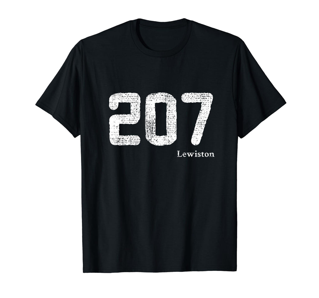 207 Area Code Distressed Lewiston T-Shirt - Novelty Apparel for Adults - T-Shirt, Sweatshirt, Hoodie