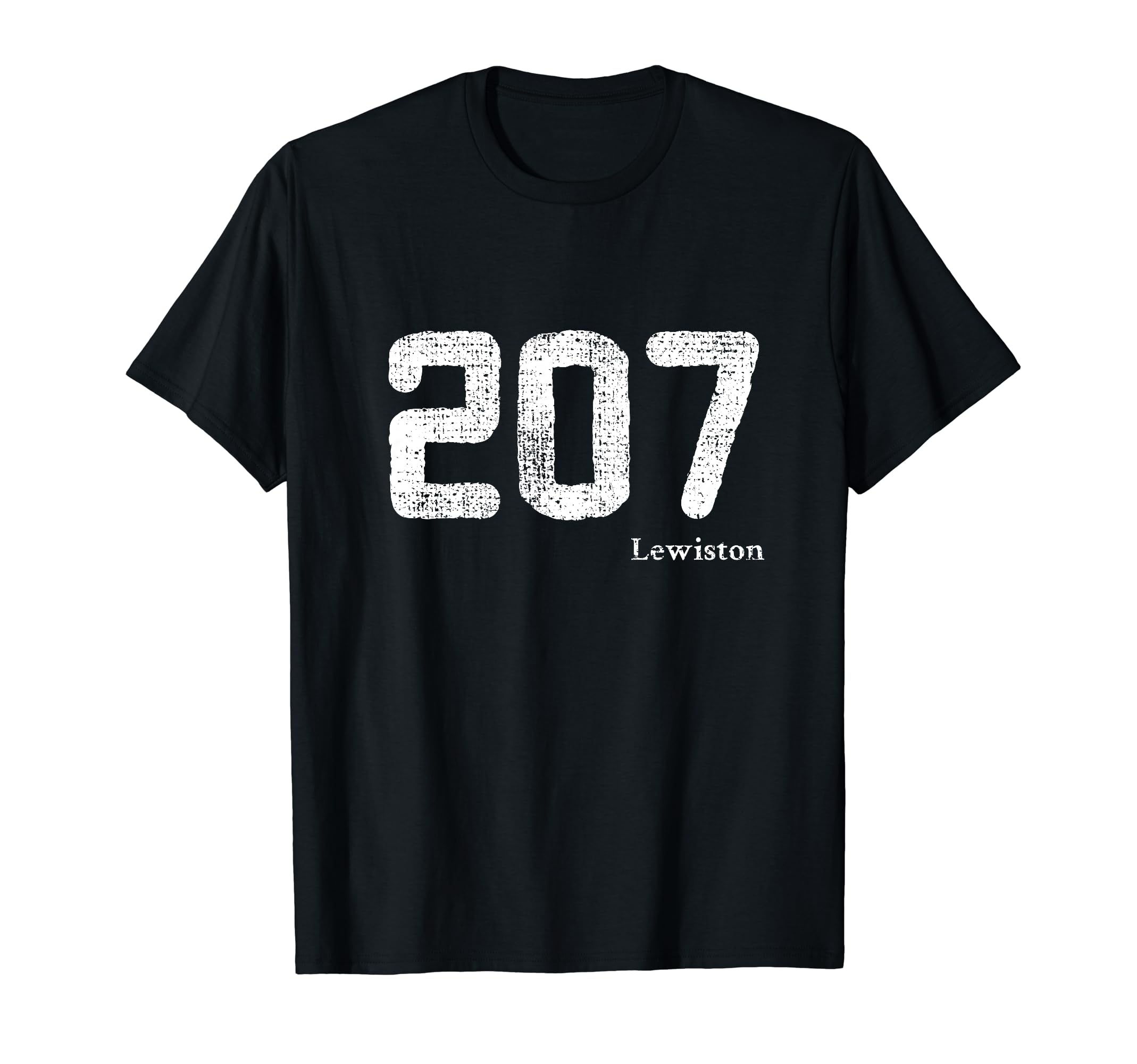 207 Area Code Distressed Lewiston T-Shirt - Novelty Apparel for Adults - T-Shirt, Sweatshirt, Hoodie