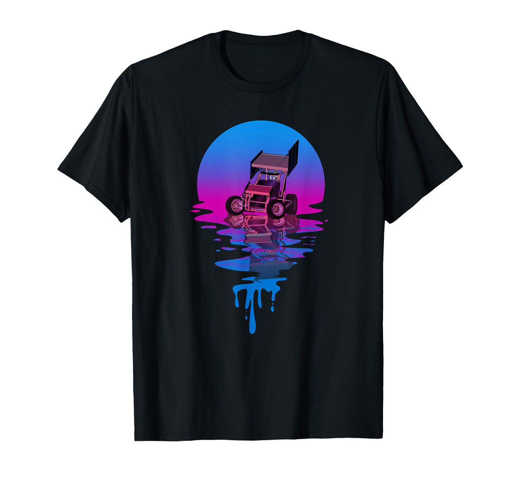 Sunset Sprint Car Racing T-Shirt - Casual Everyday Wear Men Women - T-Shirt, Sweatshirt, Hoodie