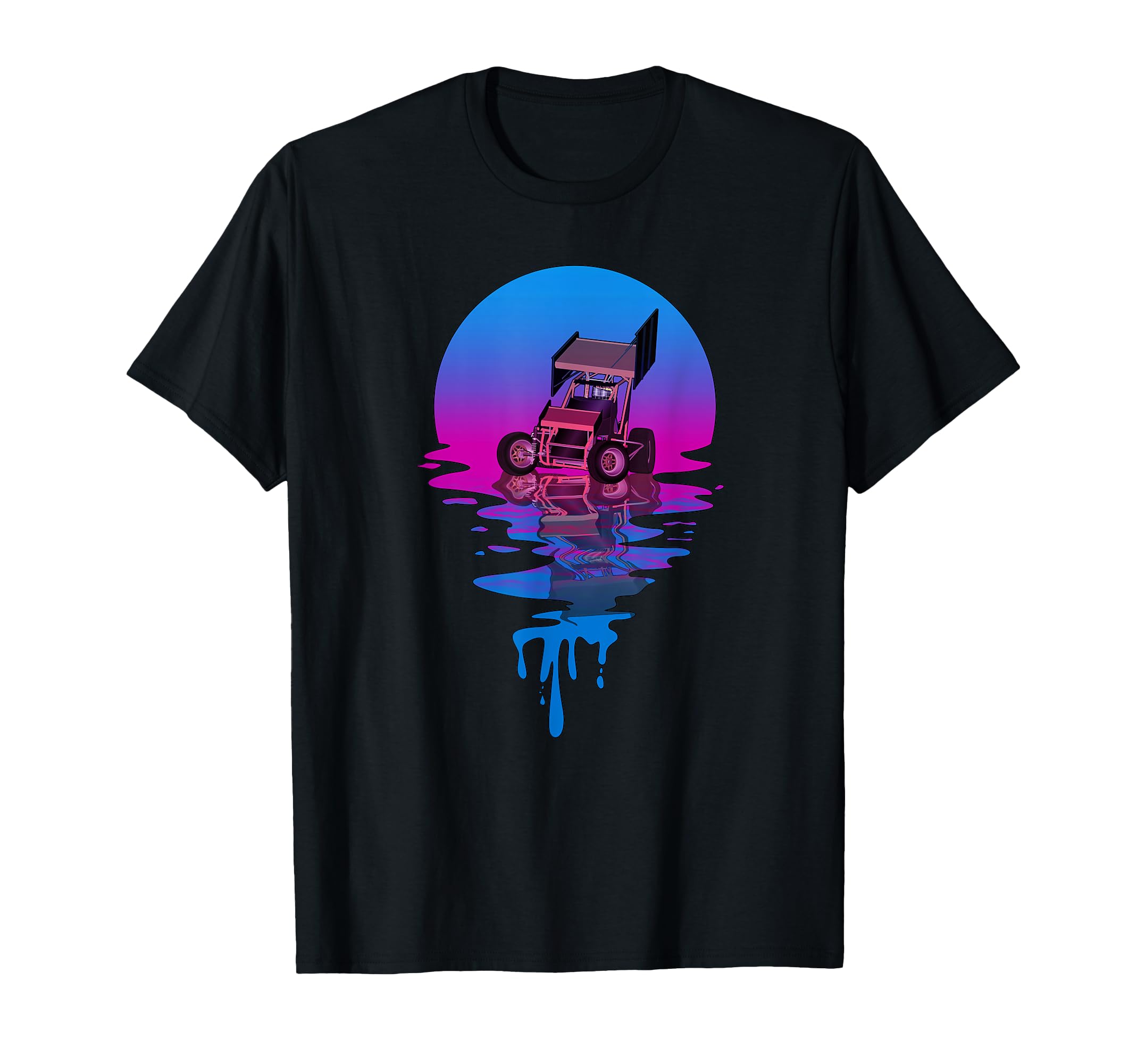 Sunset Sprint Car Racing T-Shirt - Casual Everyday Wear Men Women - T-Shirt, Sweatshirt, Hoodie
