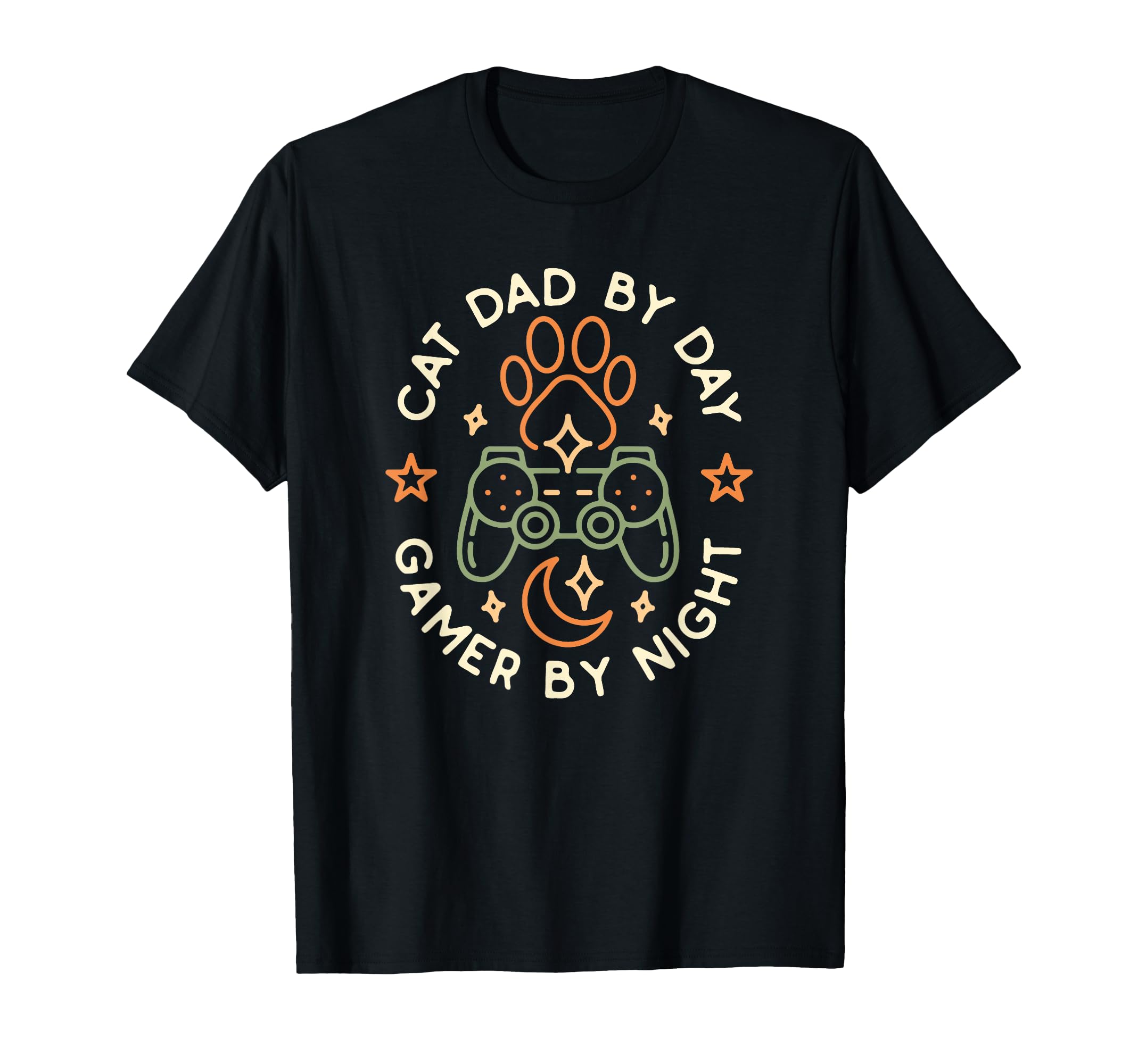 Cat Dad Day Gamer Night Video Games T-Shirt - Novelty Apparel for Adults - T-Shirt, Sweatshirt, Hoodie