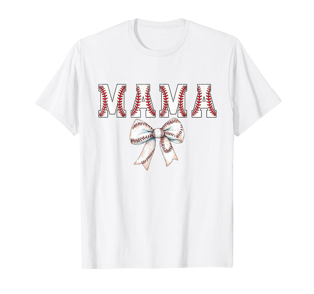Baseball Mom Bow Baseball Mama Bow T-Shirt - Aesthetic Graphic Men Women - T-Shirt, Sweatshirt, Hoodie