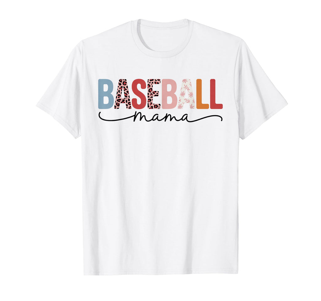 Baseball Mama Leopard Floral Ball Game T-Shirt - Streetwear Style Unisex - T-Shirt, Sweatshirt, Hoodie