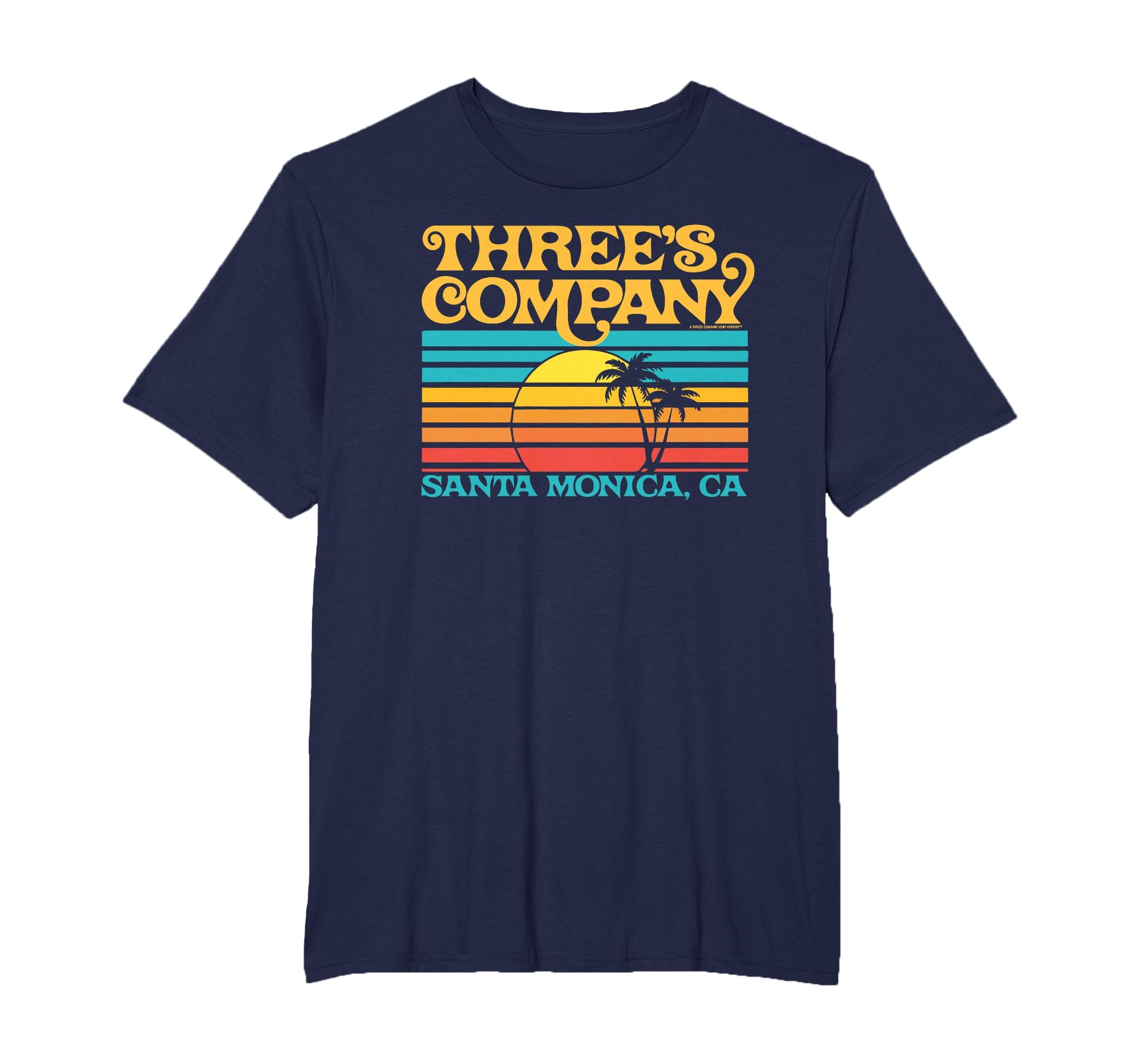 Threes Company Logo Santa Monica 80S T-Shirt - Aesthetic Graphic Unisex - T-Shirt, Sweatshirt, Hoodie