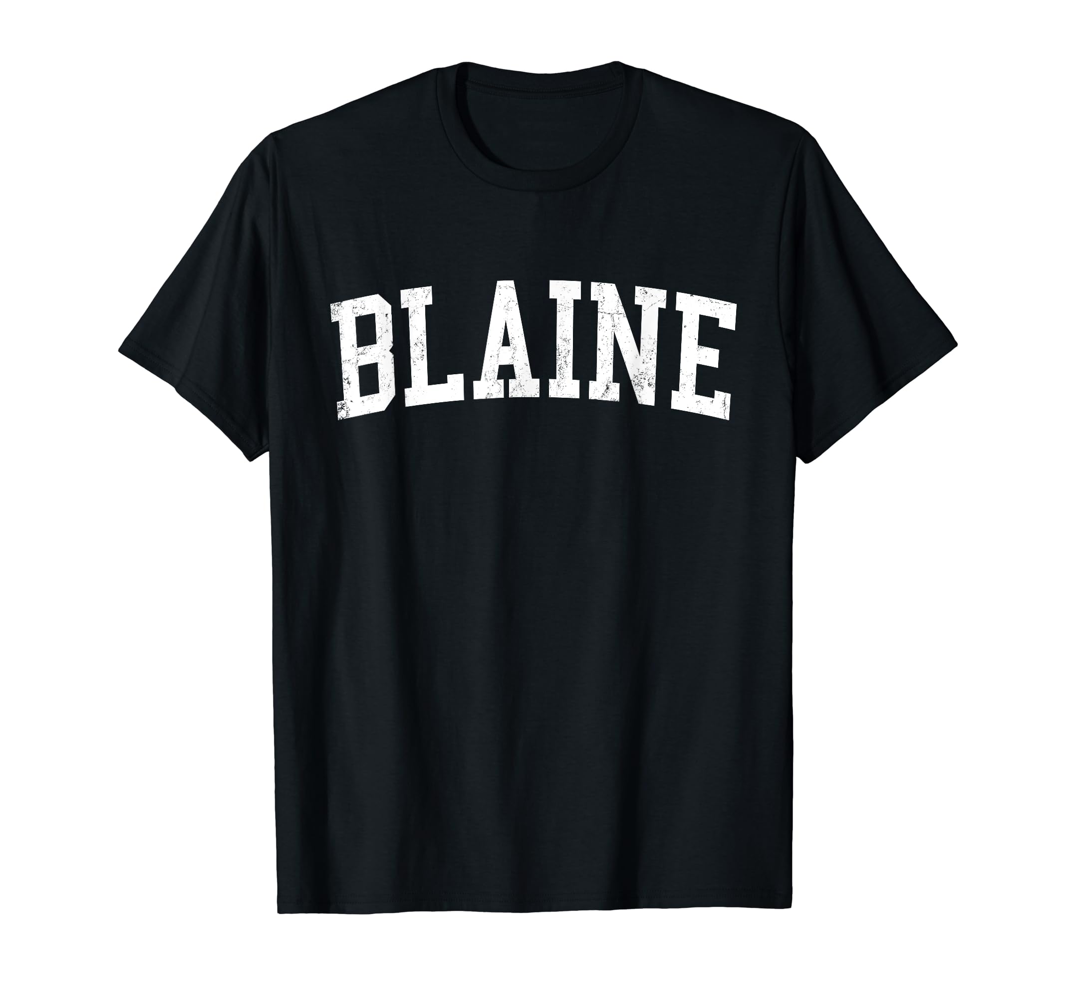 Blaine Mn Distressed White Varsity T-Shirt - Streetwear Style Unisex - T-Shirt, Sweatshirt, Hoodie