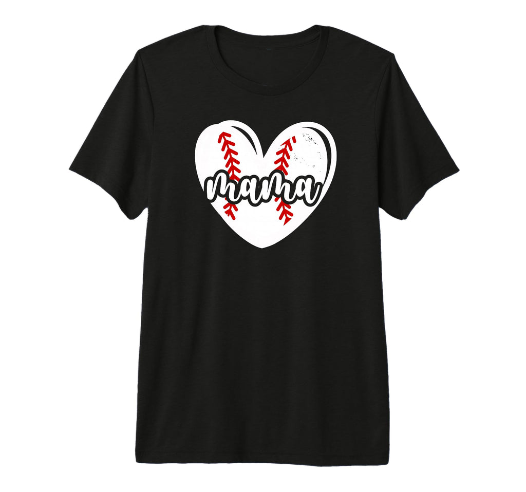 Baseball Mama Heart Baseball Mom T-Shirt - Unique Graphic for Adults - T-Shirt, Sweatshirt, Hoodie