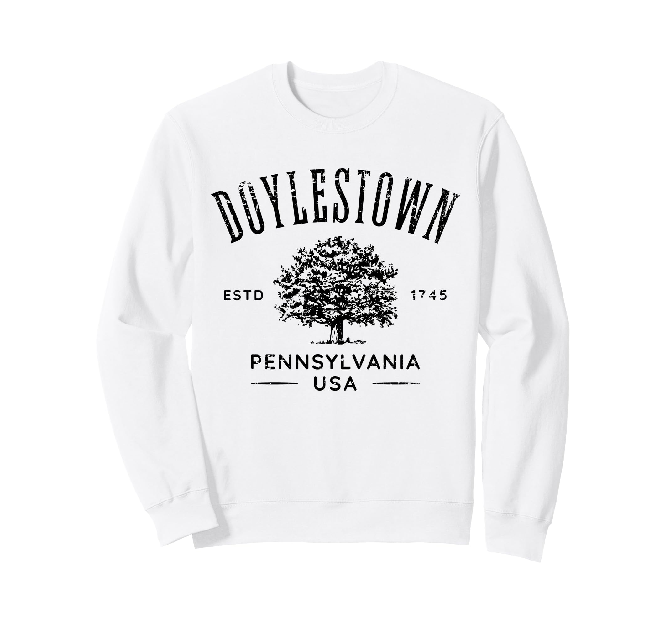 Doylestown Pa Distressed Souvenir Sweatshirt - Minimalist Print Unisex - T-Shirt, Sweatshirt, Hoodie