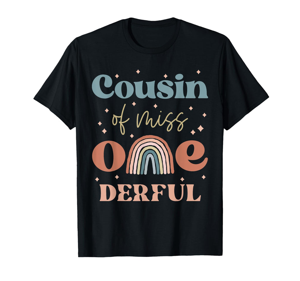 Cousin Miss Onederful Boho Rainbow T-Shirt - Trendy Graphic Men Women - T-Shirt, Sweatshirt, Hoodie