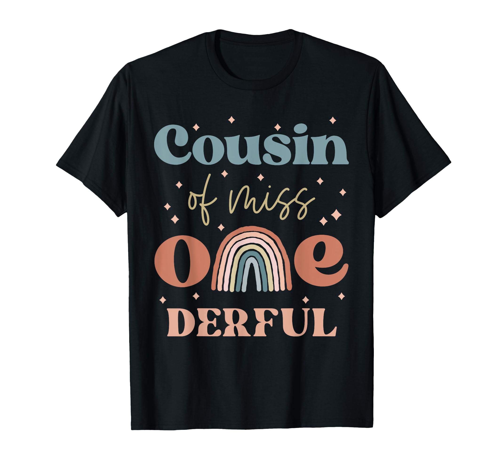 Cousin Miss Onederful Boho Rainbow T-Shirt - Trendy Graphic Men Women - T-Shirt, Sweatshirt, Hoodie